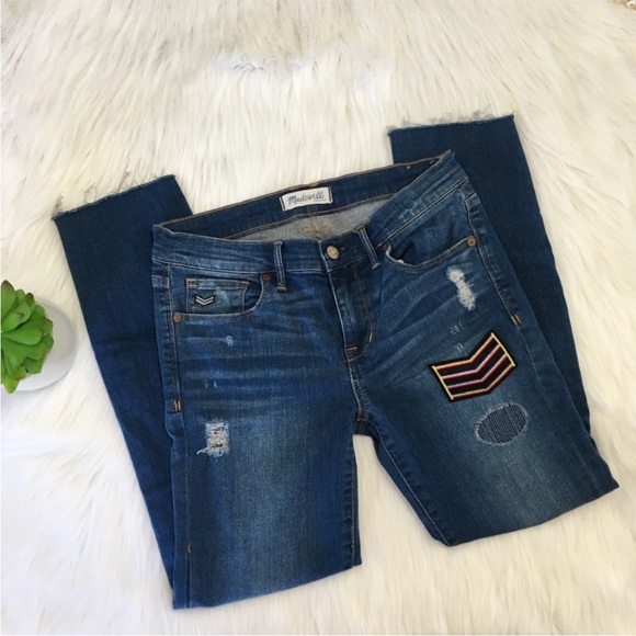 🍀3/$30 Madewell skinny military inspired patchwork jeans limited edition 26 - Picture 4 of 11